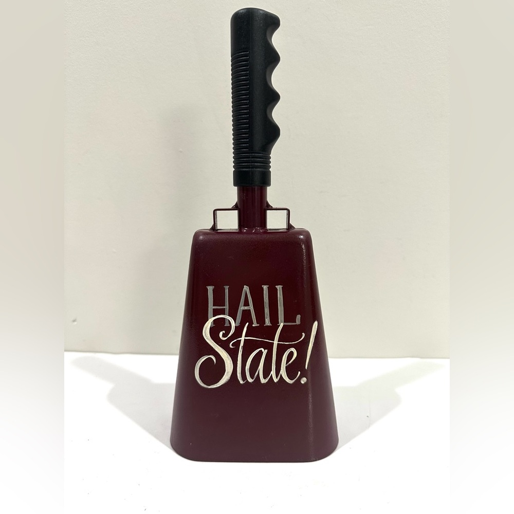 Mississippi State Bulldogs MSU 11" Maroon Cowbell Hand Painted w Grip - Picture 3 of 7